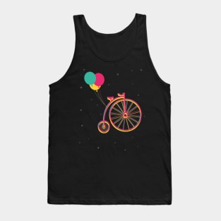 Vintage Flying Bike on Space Tank Top